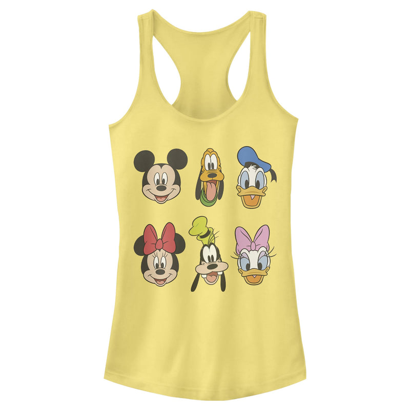 Junior's Mickey & Friends Group Portraits Racerback Tank Top