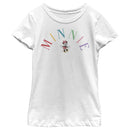 Girl's Mickey & Friends Minnie Mouse Rainbow Name T-Shirt