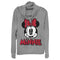 Junior's Mickey & Friends Retro Minnie Mouse Big Face Cowl Neck Sweatshirt