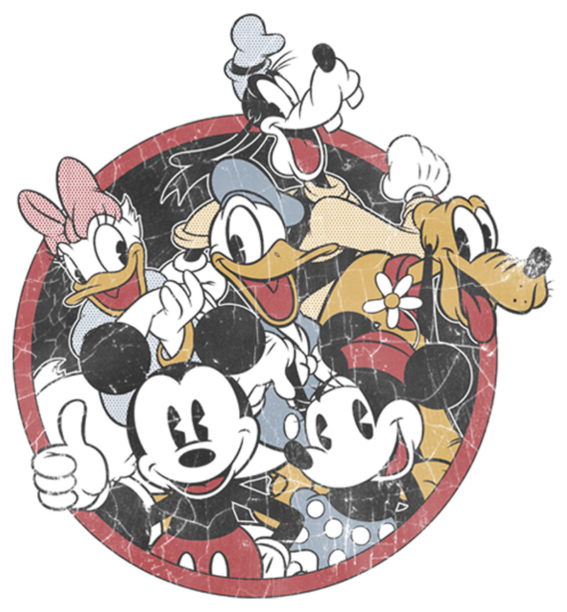 Girl's Mickey & Friends Retro Group Shot T-Shirt