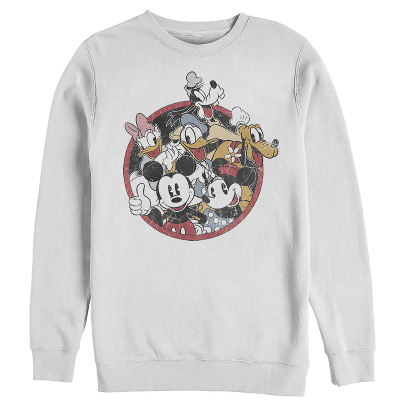 Men's Mickey & Friends Retro Group Shot Sweatshirt