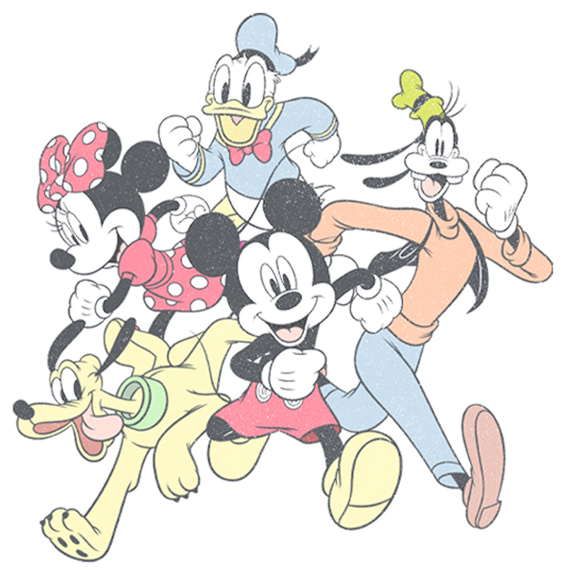 Men's Mickey & Friends Running Group Shot T-Shirt