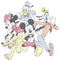 Junior's Mickey & Friends Running Group Shot T-Shirt