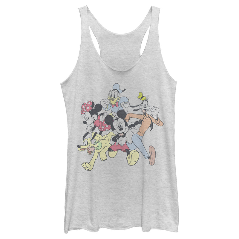 Women's Mickey & Friends Running Group Shot Racerback Tank Top