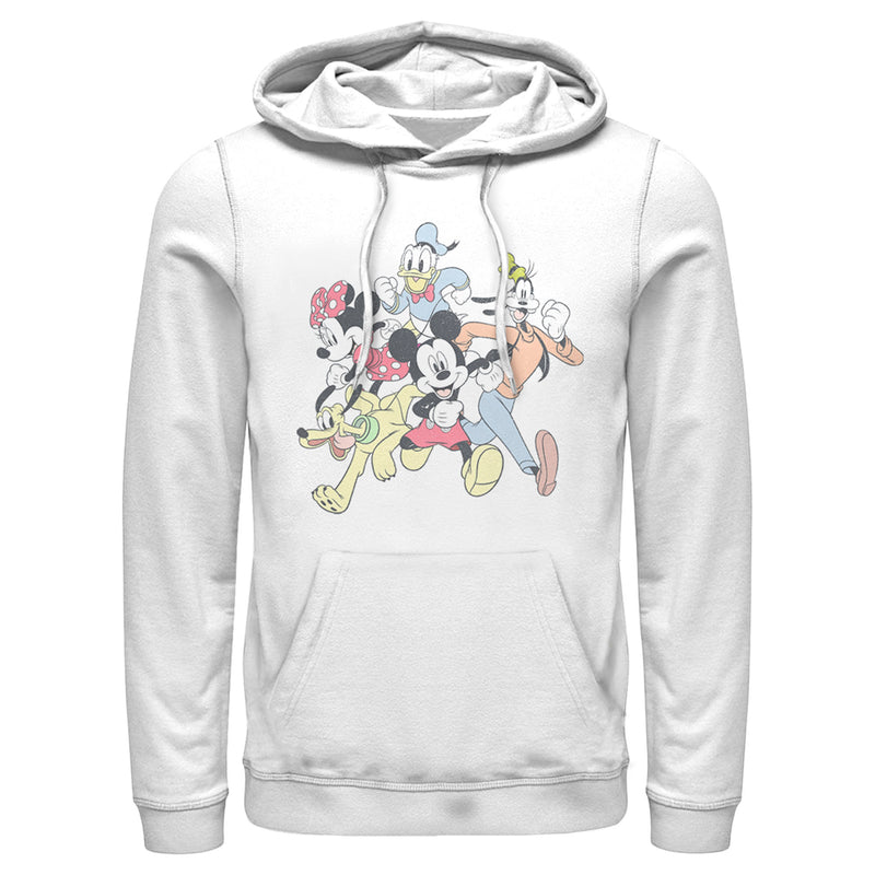 Men's Mickey & Friends Running Group Shot Pull Over Hoodie