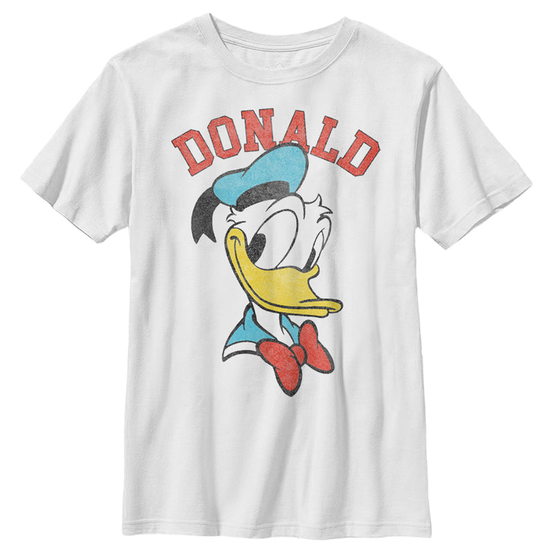 Boy's Mickey & Friends Distressed Donald Duck Portrait T-Shirt