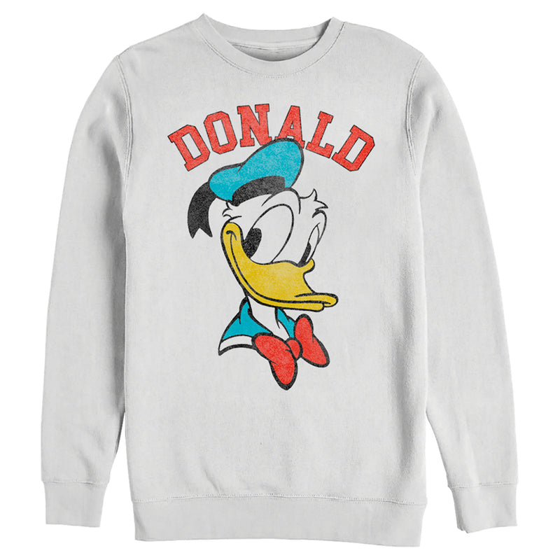 Men's Mickey & Friends Distressed Donald Duck Portrait Sweatshirt