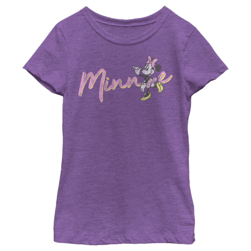 Girl's Mickey & Friends Cursive Minnie T-Shirt