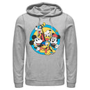 Men's Mickey & Friends Retro Buddies Pull Over Hoodie