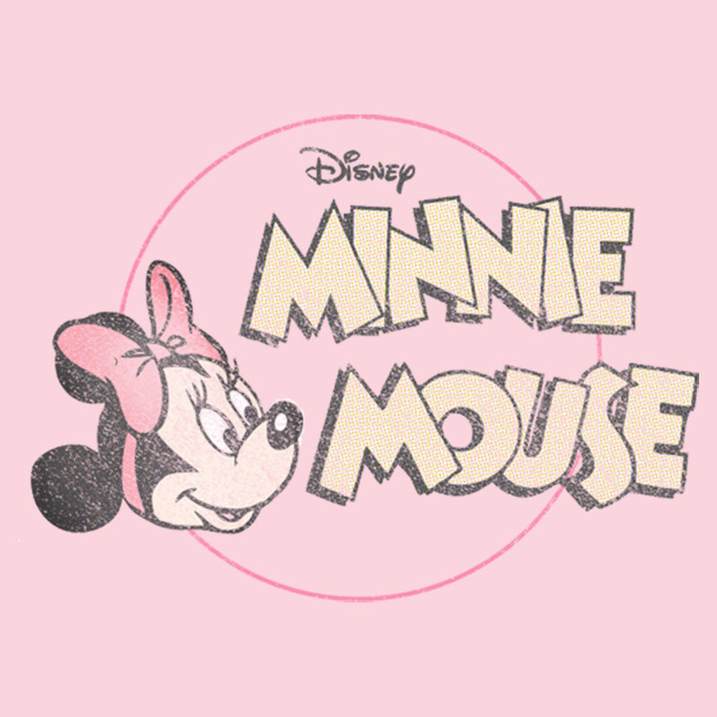 Junior's Mickey & Friends Minnie Mouse Distressed Logo T-Shirt