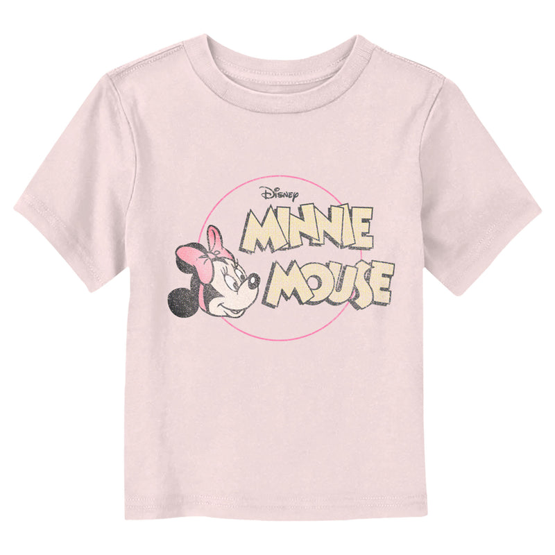 Toddler's Mickey & Friends Distressed Minnie Bold Logo T-Shirt