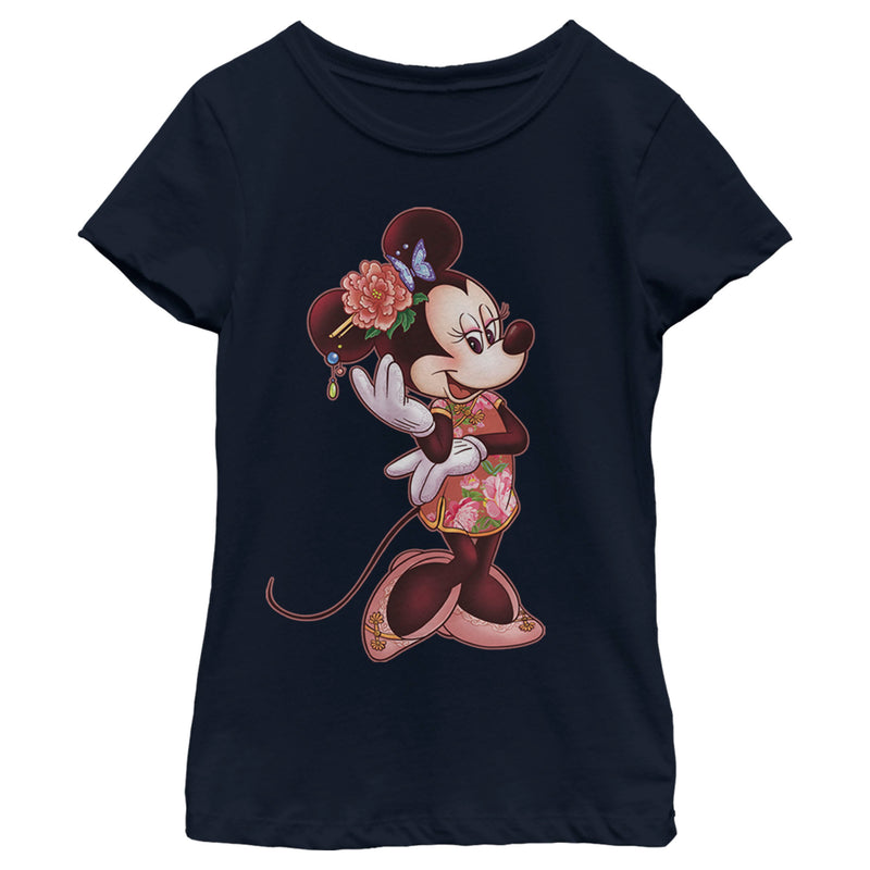 Girl's Mickey & Friends Floral Minnie T-Shirt