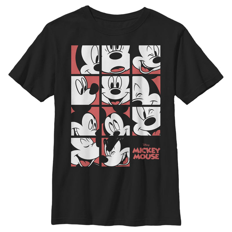 Boy's Mickey & Friends Mickey Mouse Expressions Boxes T-Shirt