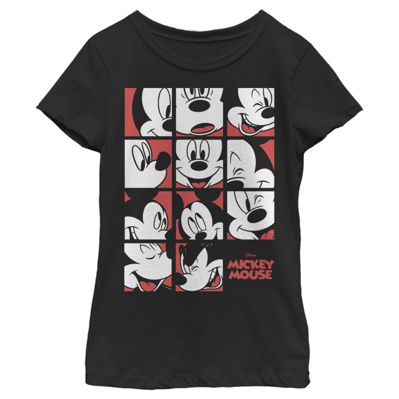 Girl's Mickey & Friends Mickey Mouse Expressions Boxes T-Shirt