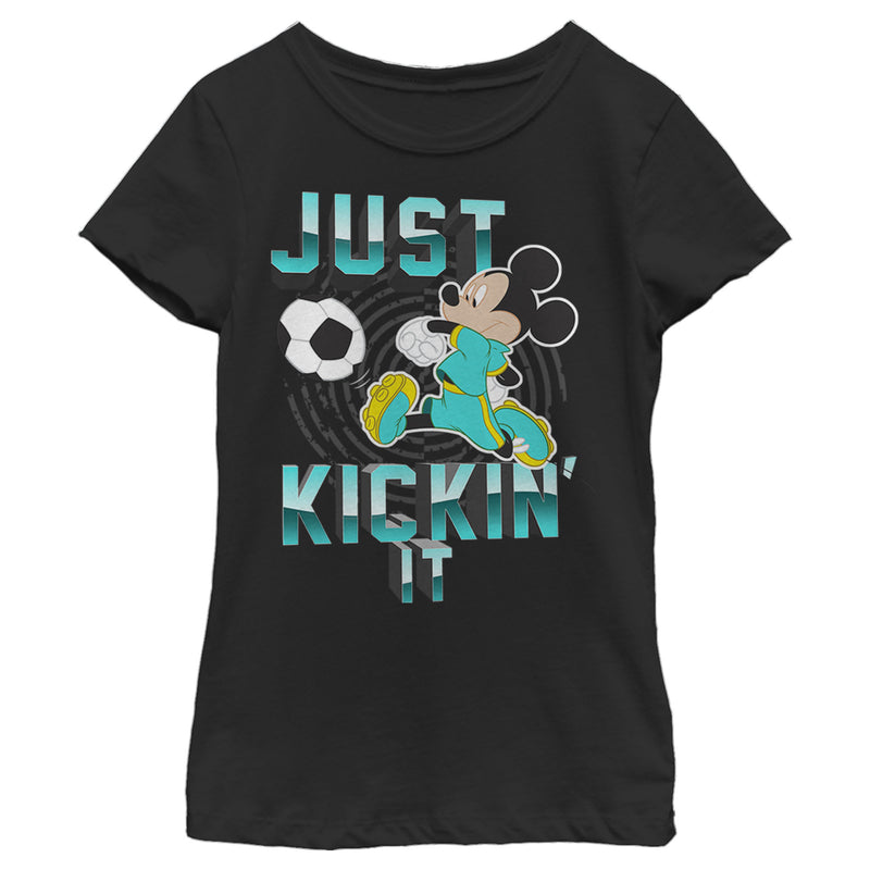 Girl's Mickey & Friends Mickey Mouse Soccer Just Kickin' It T-Shirt