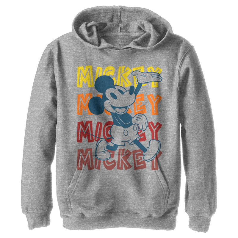 Boy's Mickey & Friends Mickey Mouse Classic Name Stack Pull Over Hoodie