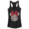 Junior's Mickey & Friends Floral Minnie Mouse Logo Racerback Tank Top