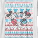 Boy's Mickey & Friends Christmas Mickey and Minnie Blue and Red Print T-Shirt