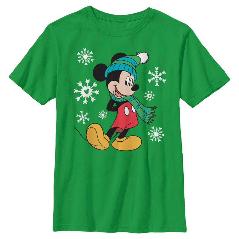 Boy's Mickey & Friends Winter Snowflakes Mickey T-Shirt