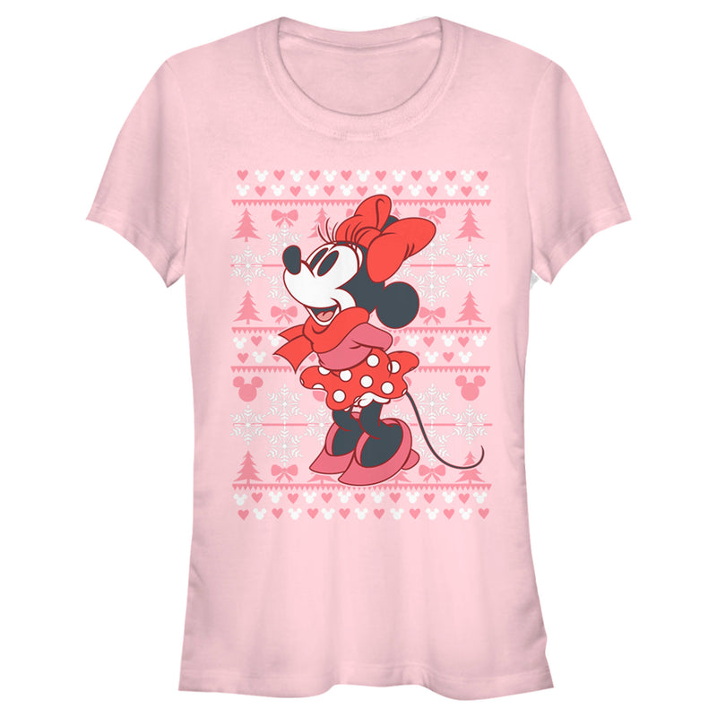 Junior's Mickey & Friends Minnie Winter Sweater T-Shirt