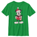 Boy's Mickey & Friends Christmas Santa Hat Mickey T-Shirt