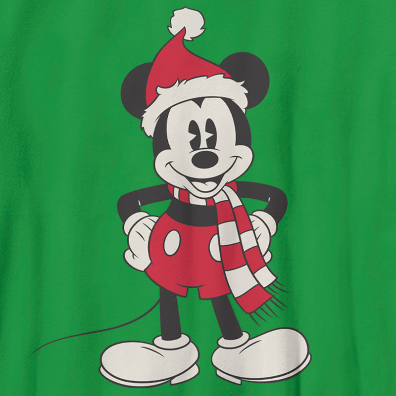 Boy's Mickey & Friends Christmas Santa Hat Mickey T-Shirt