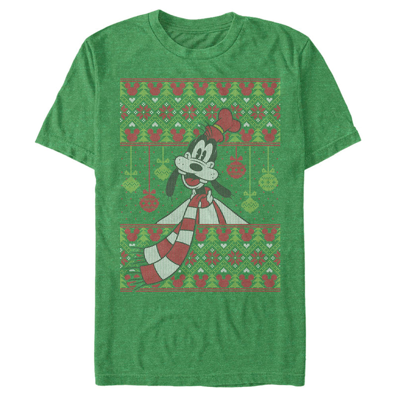 Men's Mickey & Friends Christmas Goofy Ornament Print T-Shirt