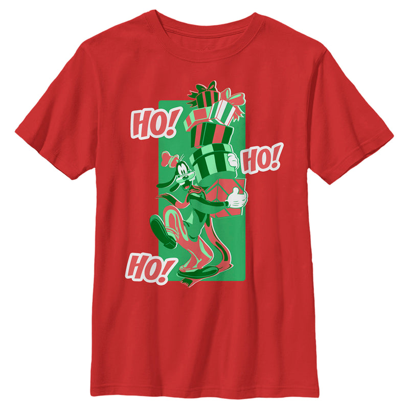 Boy's Mickey & Friends Christmas Goofy Ho Ho Ho T-Shirt