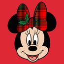 Men's Mickey & Friends Christmas Minnie Mouse Holly Plaid Bow T-Shirt