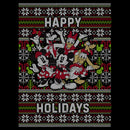 Men's Mickey & Friends Christmas Distressed Group Print Happy Holidays Sweatshirt