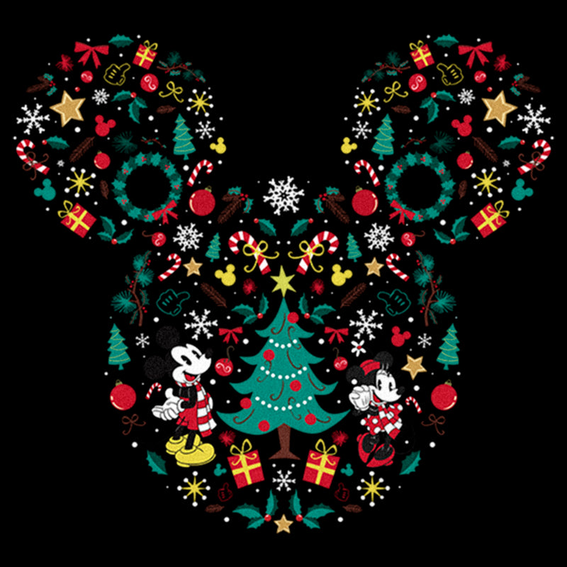 Girl's Mickey & Friends Christmas Mickey and Minnie Collage T-Shirt