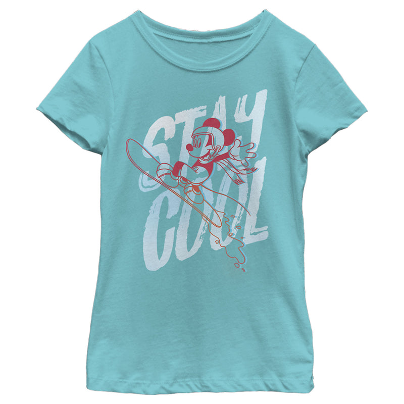 Girl's Mickey & Friends Stay Cool Snowboarding T-Shirt