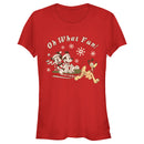 Junior's Mickey & Friends Oh What Fun Sled T-Shirt