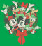 Junior's Mickey & Friends Christmas Group Shot Wreath T-Shirt