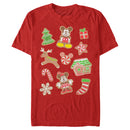 Men's Mickey & Friends Christmas Gingerbread Cookies Collage T-Shirt