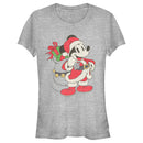 Junior's Mickey & Friends Santa Mouse T-Shirt