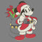 Junior's Mickey & Friends Mickey Mouse Is Santa Cowl Neck Sweatshirt