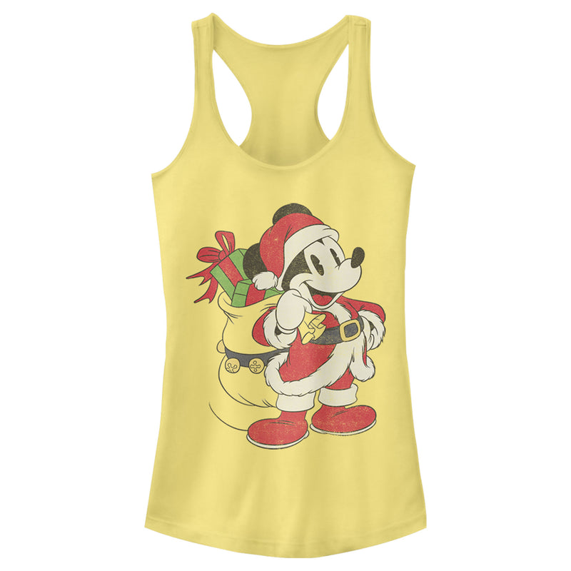 Junior's Mickey & Friends Santa Mouse Racerback Tank Top