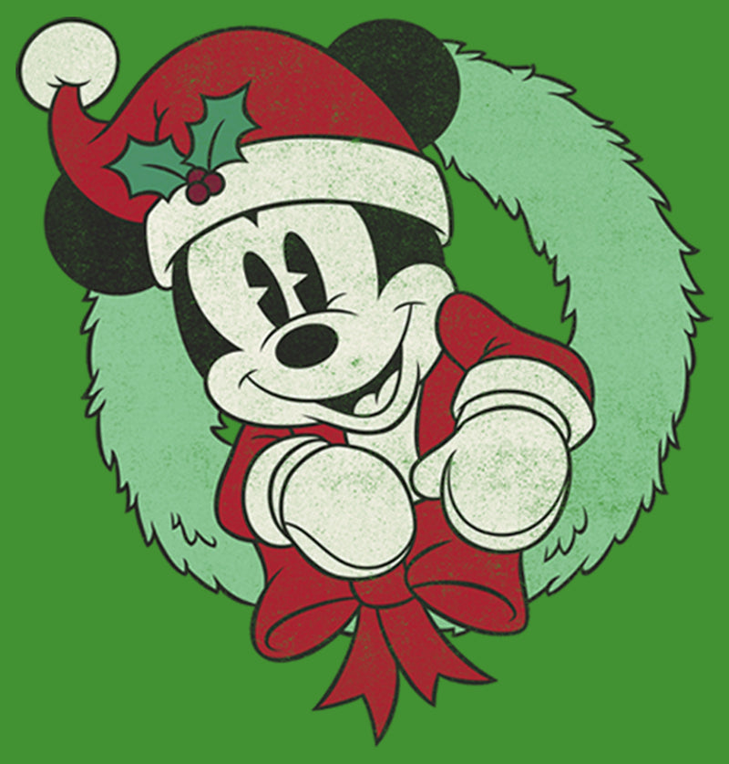 Boy's Mickey & Friends Festive Mickey Mouse Wreath T-Shirt