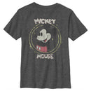 Boy's Mickey & Friends Mickey Mouse Classic Circle Distressed T-Shirt