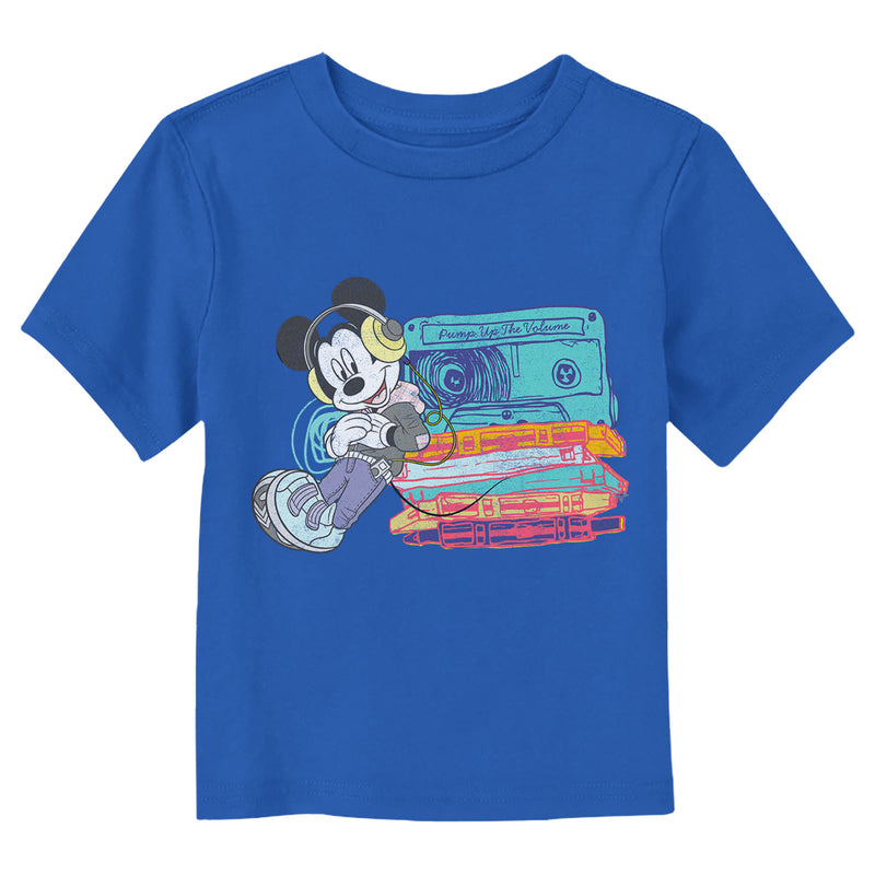 Toddler's Mickey & Friends Distressed Cassette Lean T-Shirt