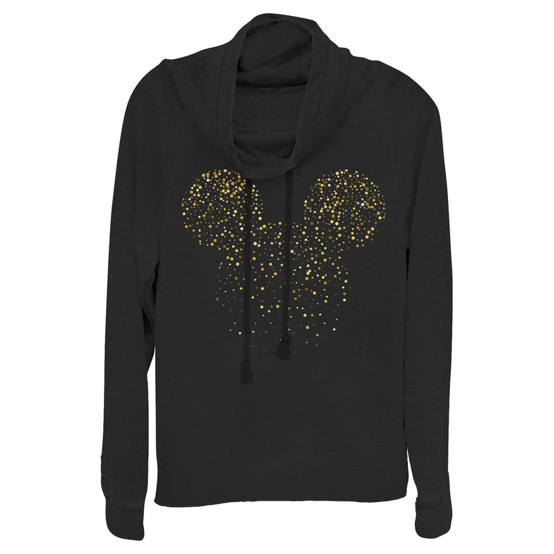 Junior's Mickey & Friends Confetti Logo Cowl Neck Sweatshirt