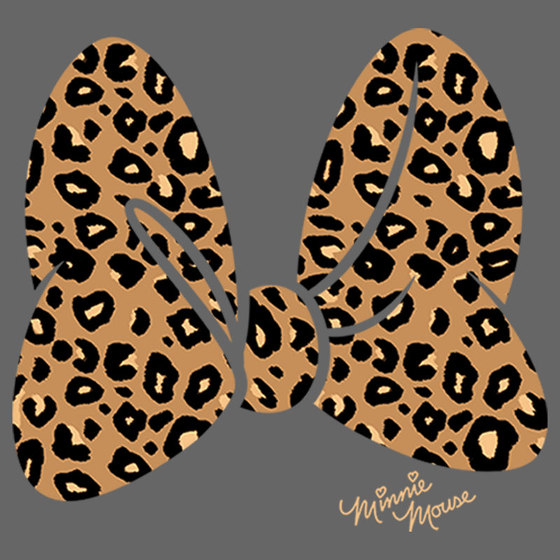 Girl's Mickey & Friends Minnie Mouse Cheetah Print Bow Signature T-Shirt