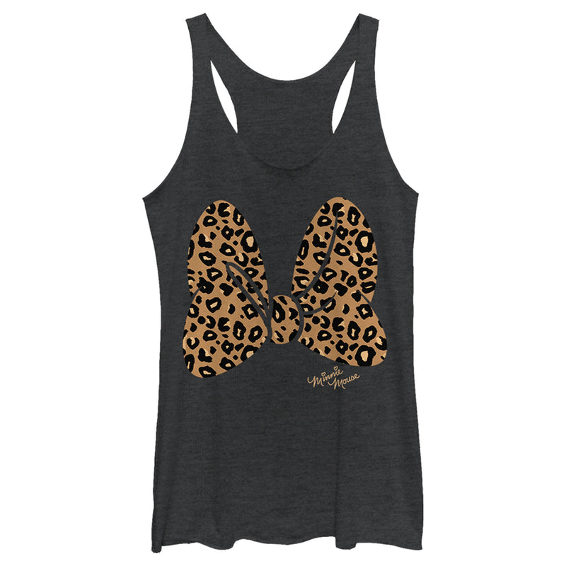 Women's Mickey & Friends Cheetah Print Minnie Mouse Bow Racerback Tank Top