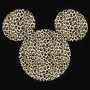 Junior's Mickey & Friends Cheetah Print Mickey Mouse Logo Cowl Neck Sweatshirt