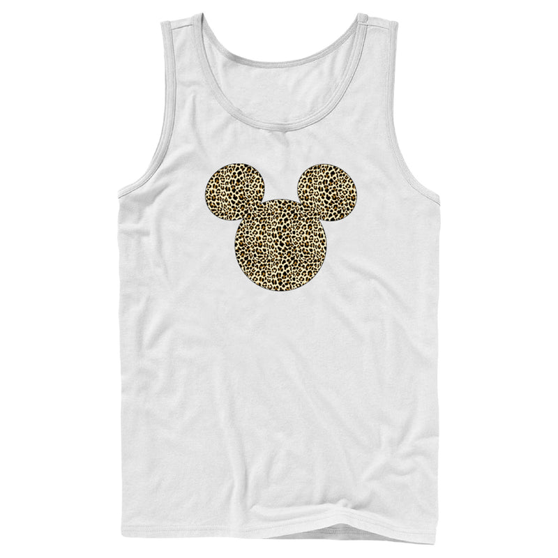 Men's Mickey & Friends Cheetah Print Mickey Mouse Logo Tank Top