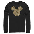 Men's Mickey & Friends Cheetah Print Mickey Mouse Logo Long Sleeve Shirt