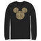 Men's Mickey & Friends Cheetah Print Mickey Mouse Logo Long Sleeve Shirt