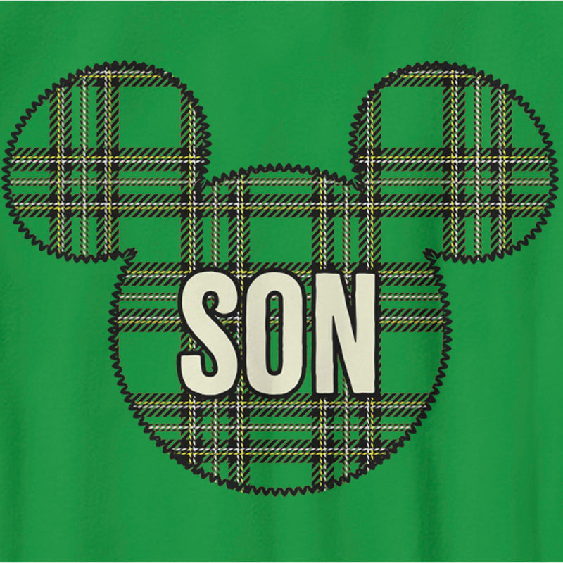 Boy's Mickey & Friends Plaid Son Silhouette T-Shirt