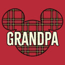 Men's Mickey & Friends Plaid Grandpa Patch Pull Over Hoodie